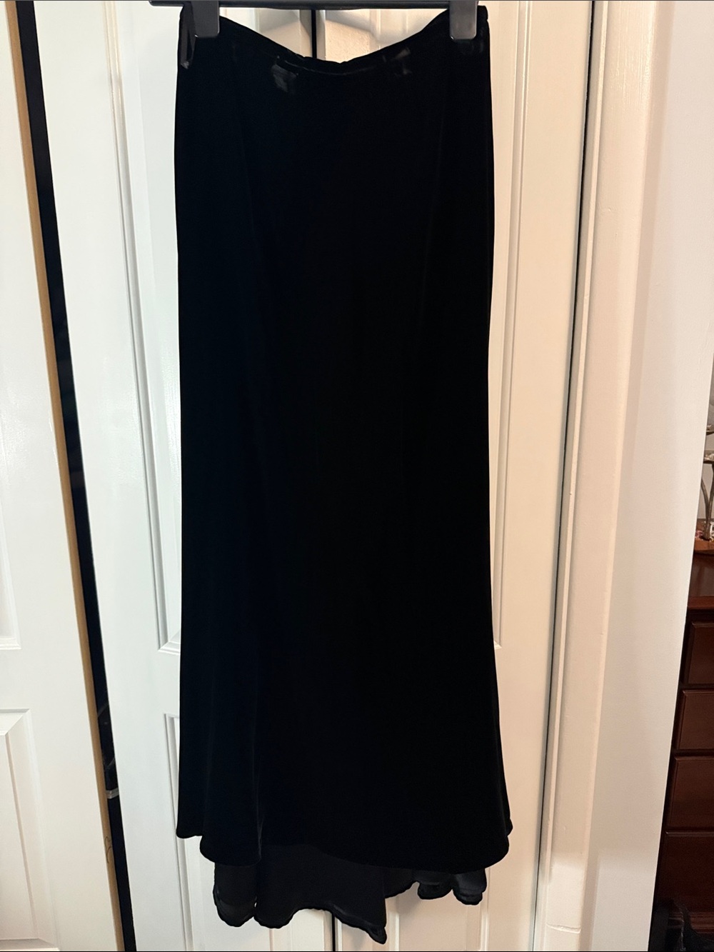 Brooks Brothers Black Velvet Maxi Skirt